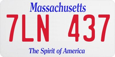 MA license plate 7LN437