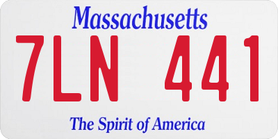 MA license plate 7LN441