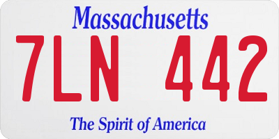 MA license plate 7LN442