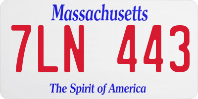 MA license plate 7LN443
