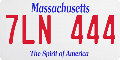 MA license plate 7LN444
