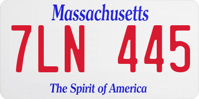 MA license plate 7LN445