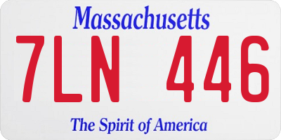 MA license plate 7LN446