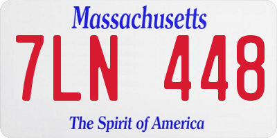 MA license plate 7LN448