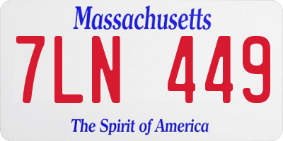 MA license plate 7LN449