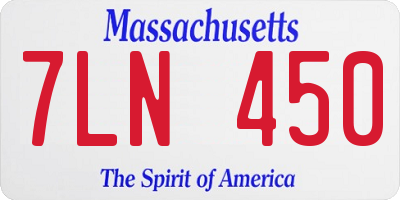 MA license plate 7LN450
