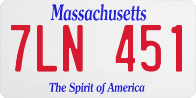 MA license plate 7LN451