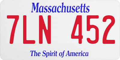 MA license plate 7LN452