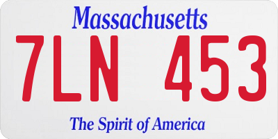 MA license plate 7LN453
