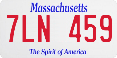 MA license plate 7LN459