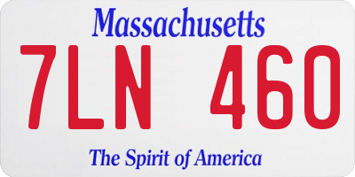 MA license plate 7LN460