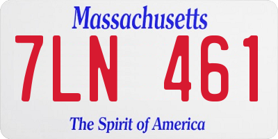 MA license plate 7LN461