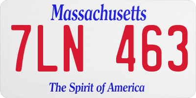 MA license plate 7LN463
