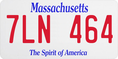 MA license plate 7LN464