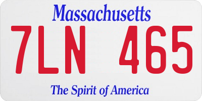MA license plate 7LN465