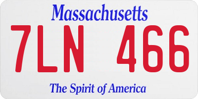 MA license plate 7LN466