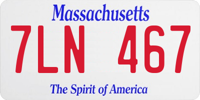 MA license plate 7LN467