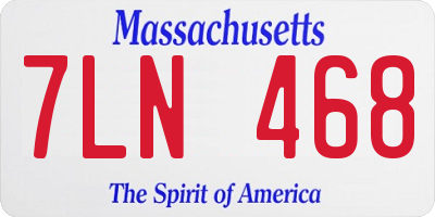 MA license plate 7LN468
