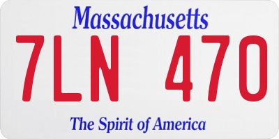 MA license plate 7LN470