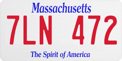 MA license plate 7LN472