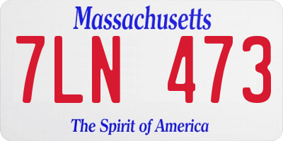 MA license plate 7LN473