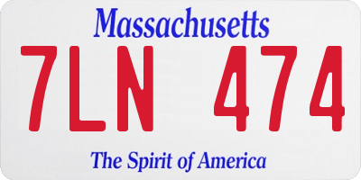 MA license plate 7LN474