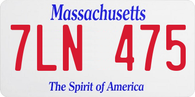 MA license plate 7LN475