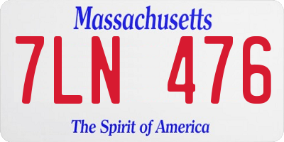 MA license plate 7LN476