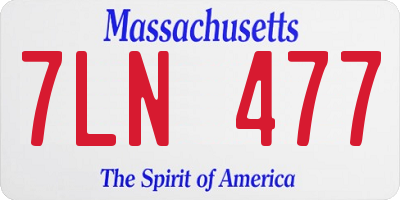 MA license plate 7LN477