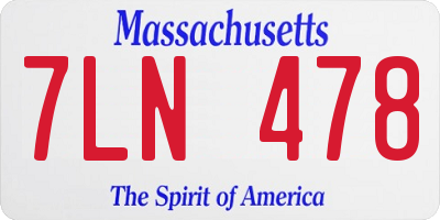 MA license plate 7LN478