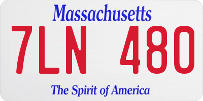 MA license plate 7LN480