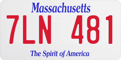 MA license plate 7LN481