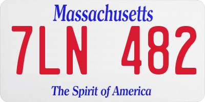 MA license plate 7LN482