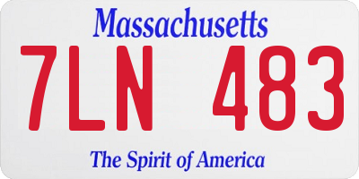 MA license plate 7LN483