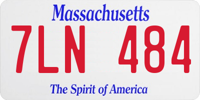MA license plate 7LN484