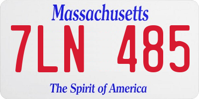 MA license plate 7LN485
