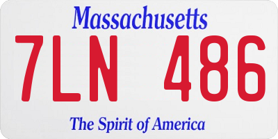 MA license plate 7LN486