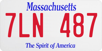 MA license plate 7LN487