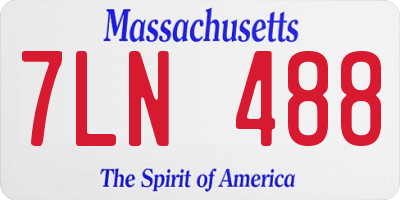 MA license plate 7LN488