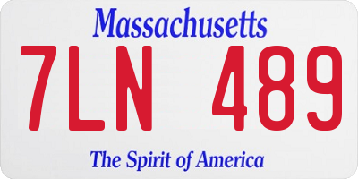 MA license plate 7LN489