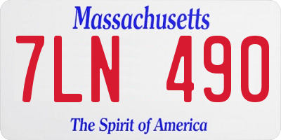 MA license plate 7LN490
