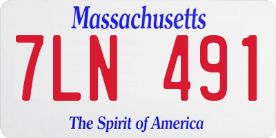 MA license plate 7LN491