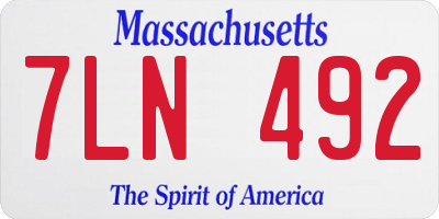 MA license plate 7LN492