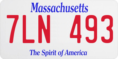 MA license plate 7LN493