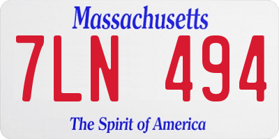MA license plate 7LN494
