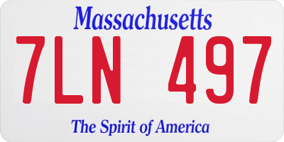 MA license plate 7LN497