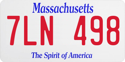 MA license plate 7LN498