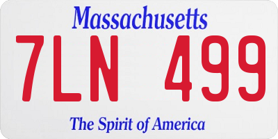 MA license plate 7LN499