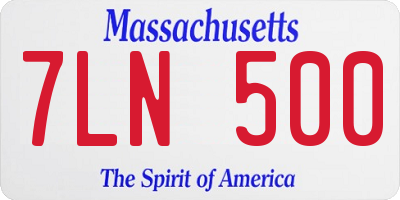 MA license plate 7LN500
