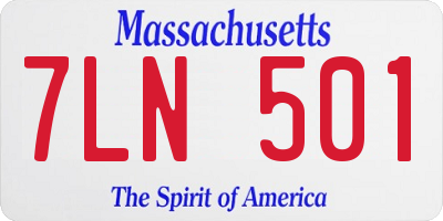 MA license plate 7LN501